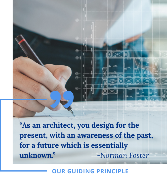 “As an architect, you design for the present, with an awareness of the past, for a future which is essentially unknown.”                      -Norman Foster